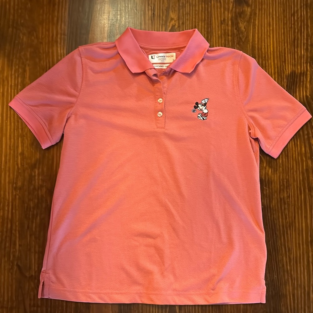 LinksTech Mickey Mouse Golf Polo Shirt Women's Size Small Pink